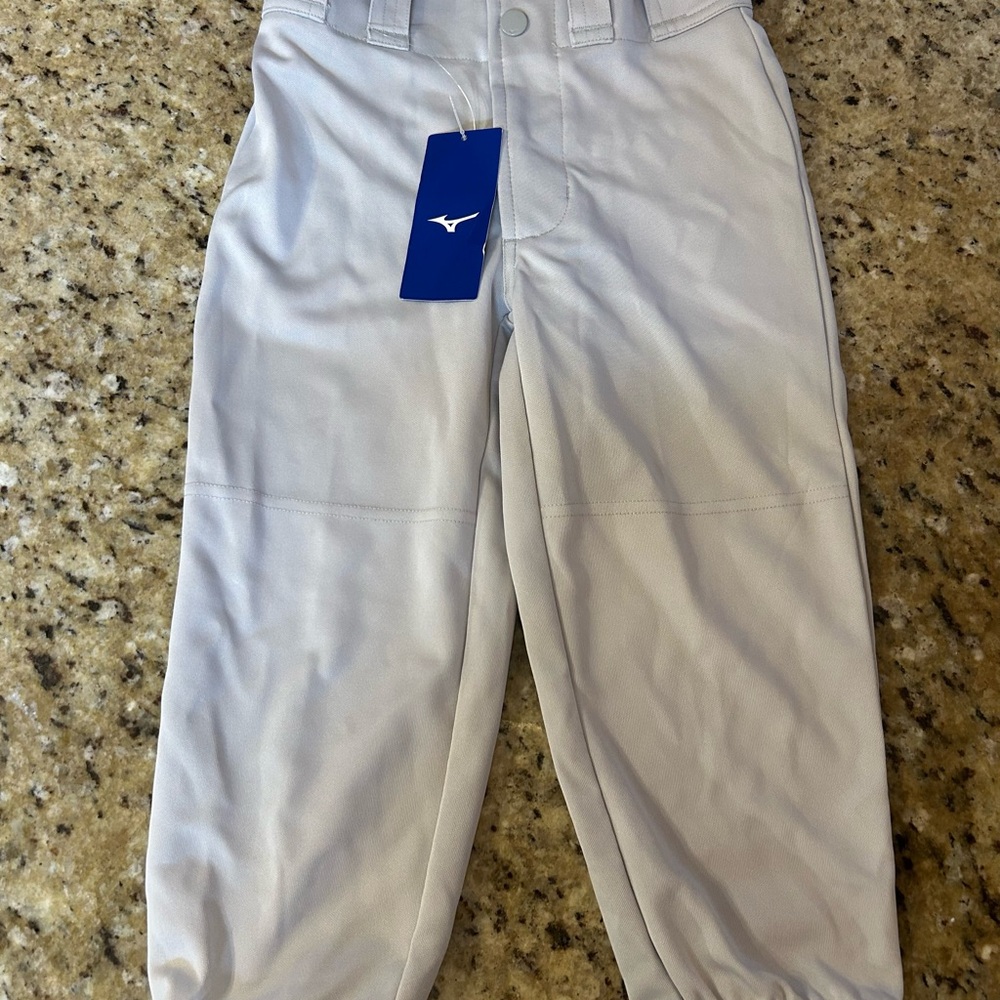 NWT Mizuno YS Light Gray Softball Pants